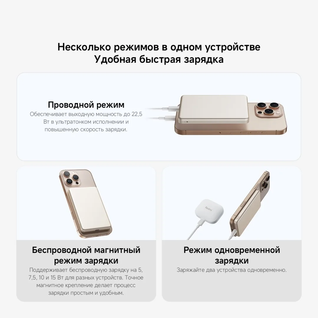 Аккумулятор Xiaomi Super Slim Magnetic Power Bank 5000 Black
