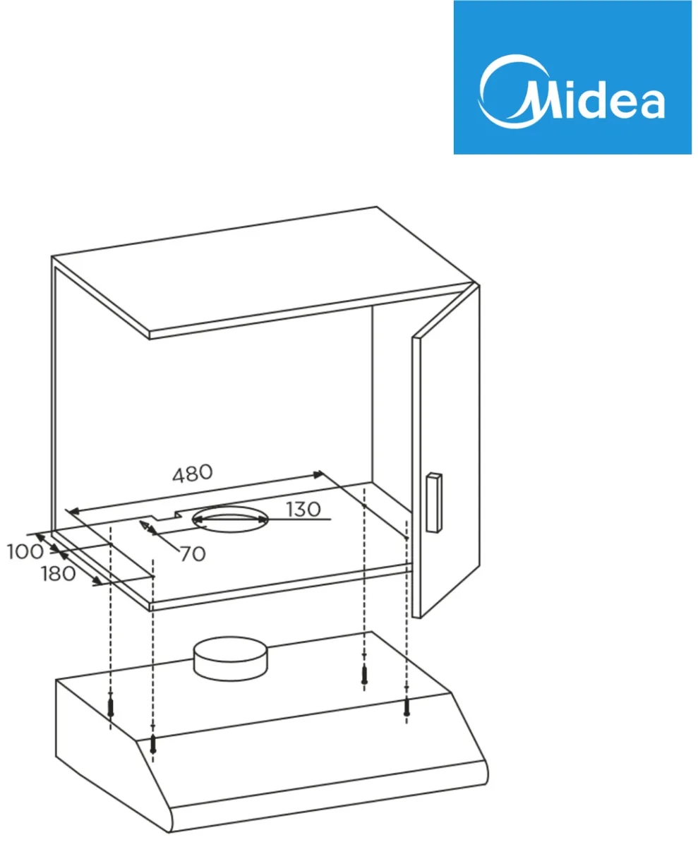 Вытяжка Midea MH60F16W Белый