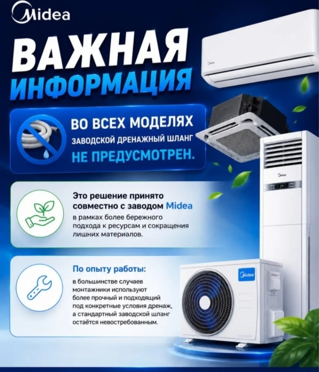 Кондиционер сплит-система Midea On/Off MSAA-07HRN8 (в комплекте с медными трубами) Белый