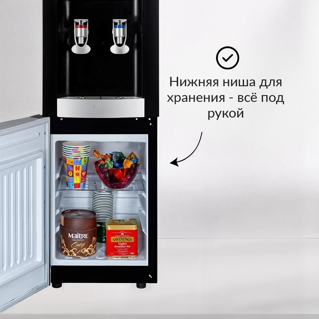 Кулер для воды напольный NEXME SJYTD-6 Черный, Уценка — фото нового товара 5