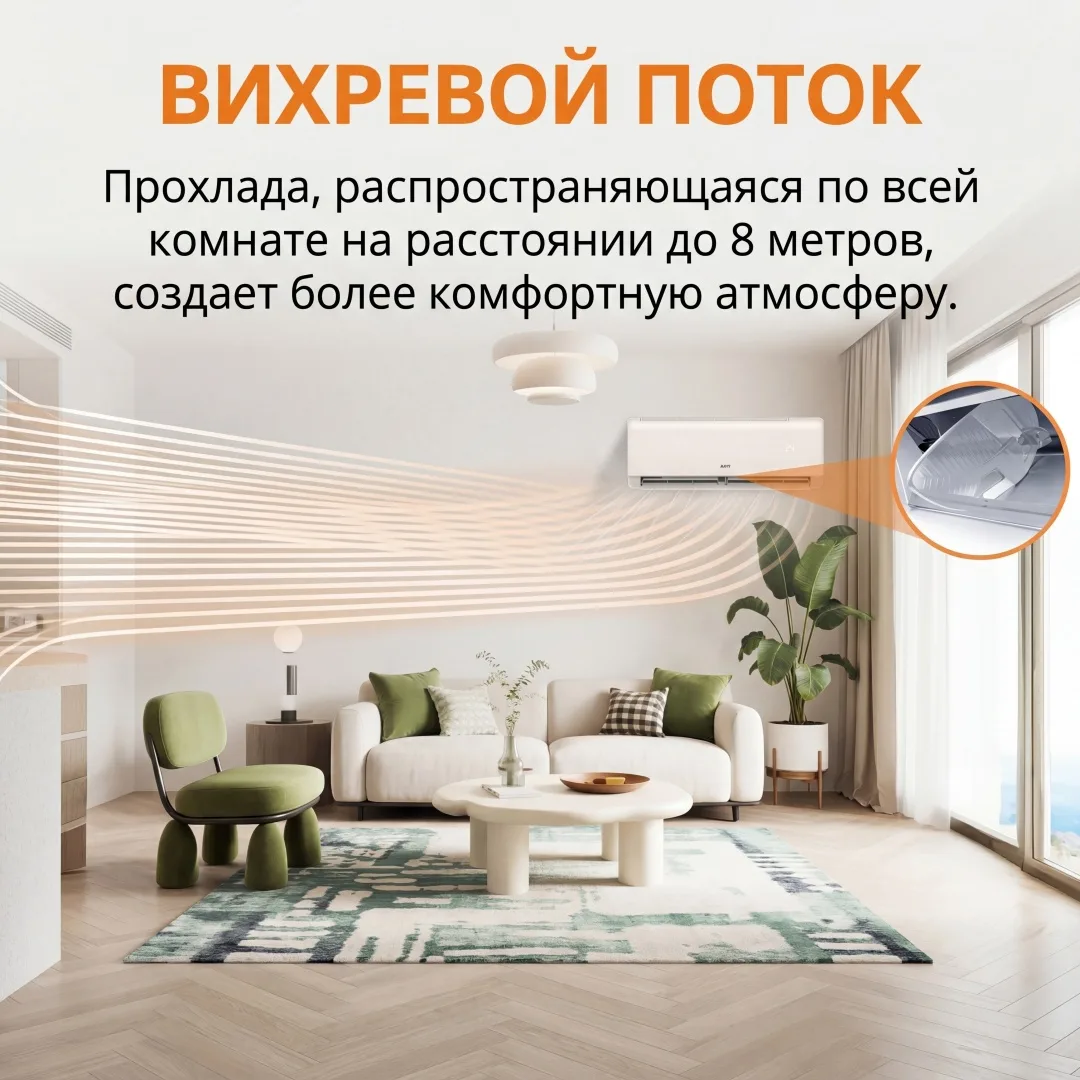 Кондиционер сплит-система AUFIT Inverter ASW-H12A4/FHR3DI (в комплекте с медными трубами) Белый