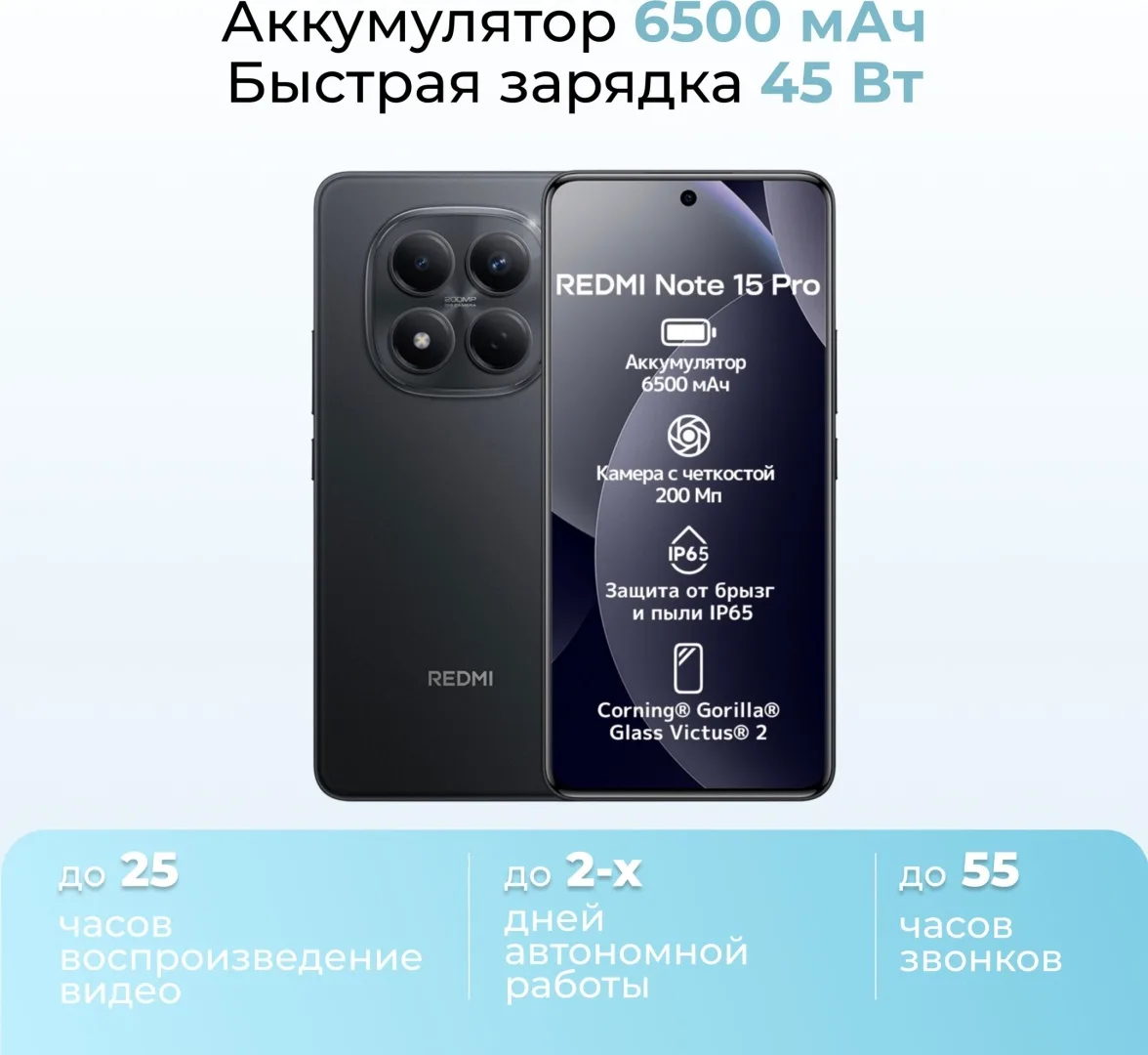 Смартфон Redmi Note 15 Pro 12/512GB Black