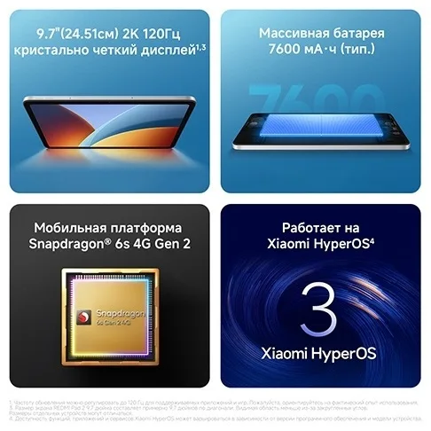 Планшет Redmi Pad 2 9.7 4/128GB Silver