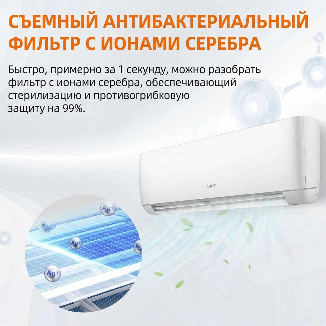 Кондиционер сплит-система AUFIT Inverter ASW-H24A4/FHR3DI (в комплекте с медными трубами) Белый