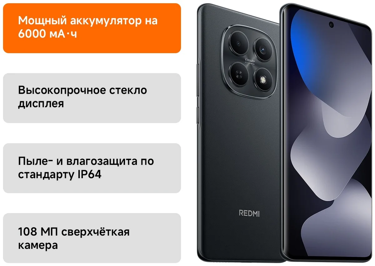 Смартфон Redmi Note 15 8/256GB Black
