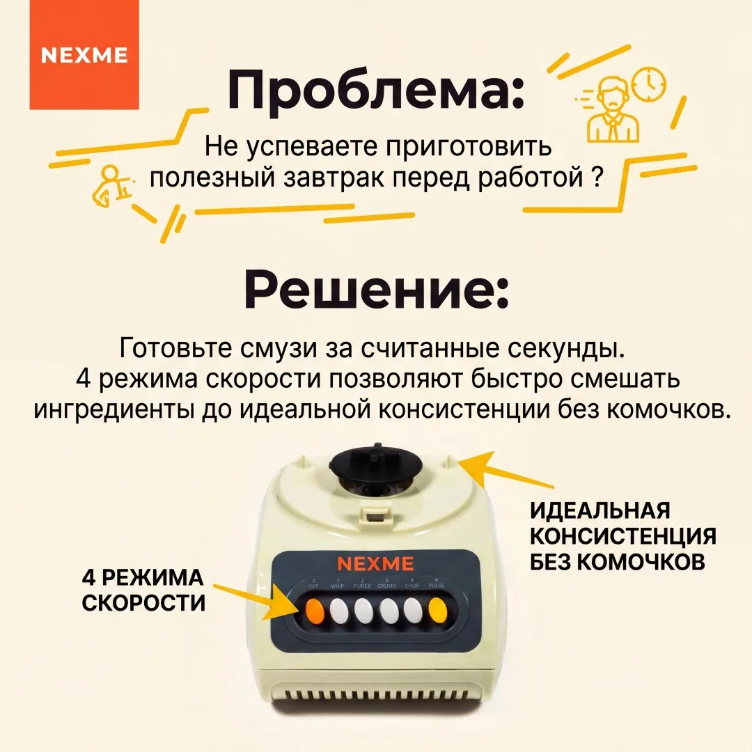 Блендер NEXME PB-999, Уценка — фото нового товара 2