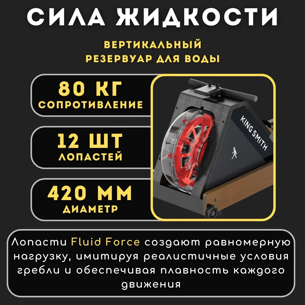 Гребной тренажер KINGSMITH Ultra WR20 Red Oak