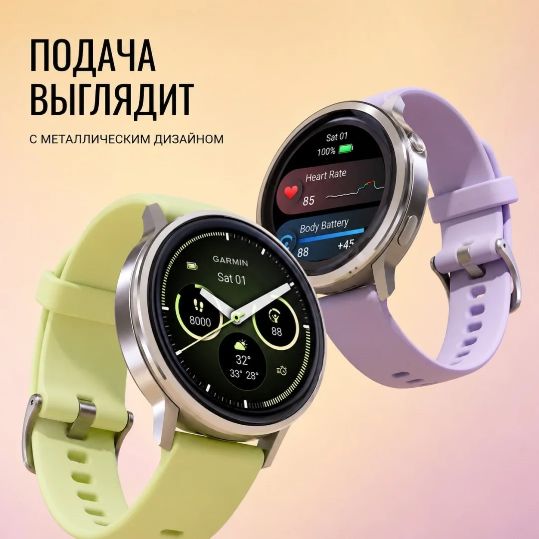 Смарт-часы Garmin VENU 4 45 мм черный-коричневый (03014-03)