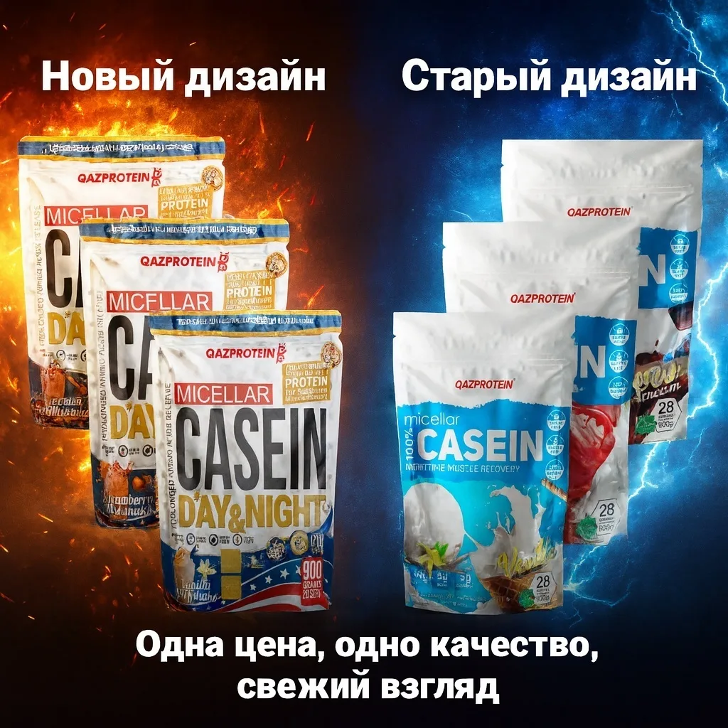 Протеин Qazprotein Micellar Casein 900г Клубника (5030/5038)