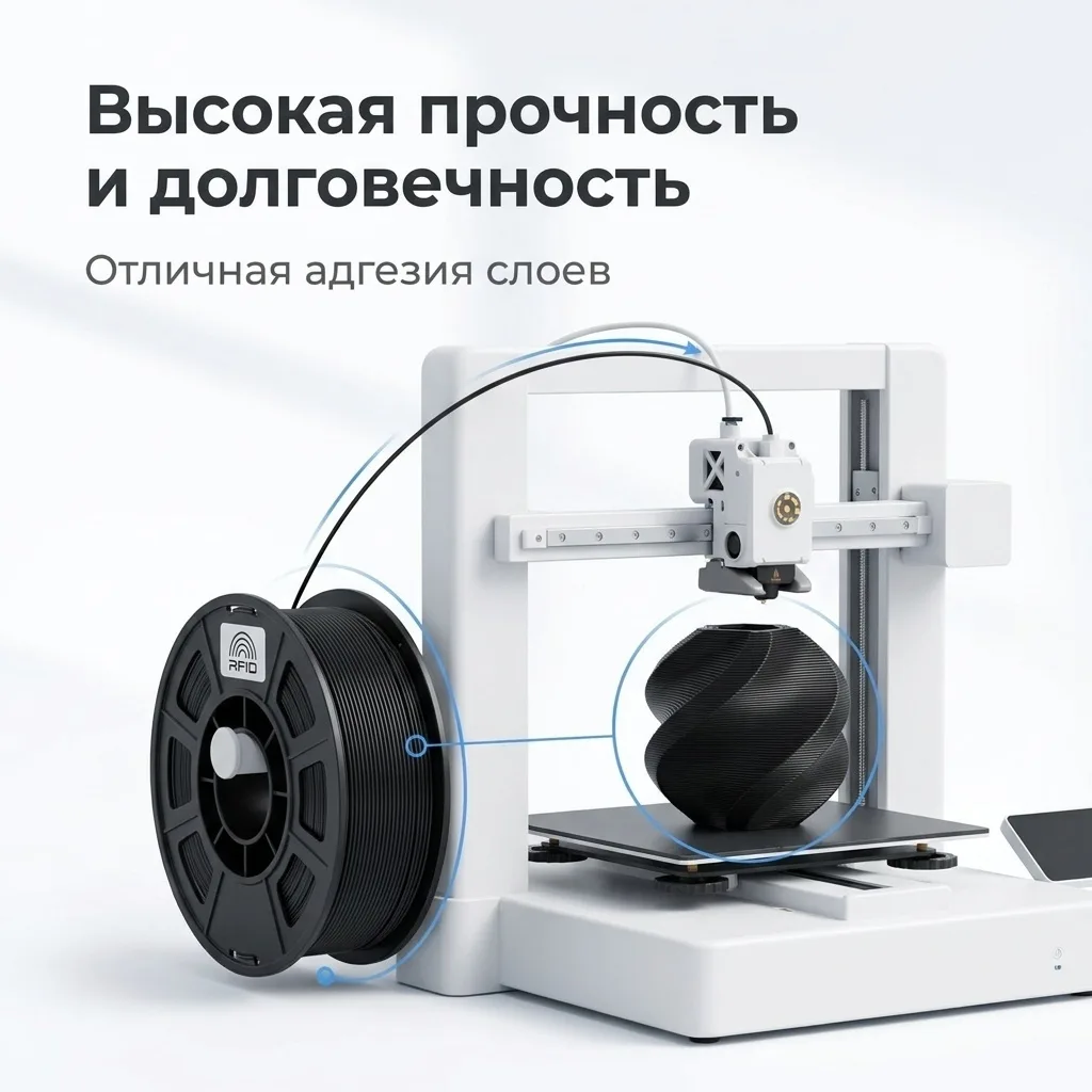 Филамент Bambu Lab PETG Basic Черный