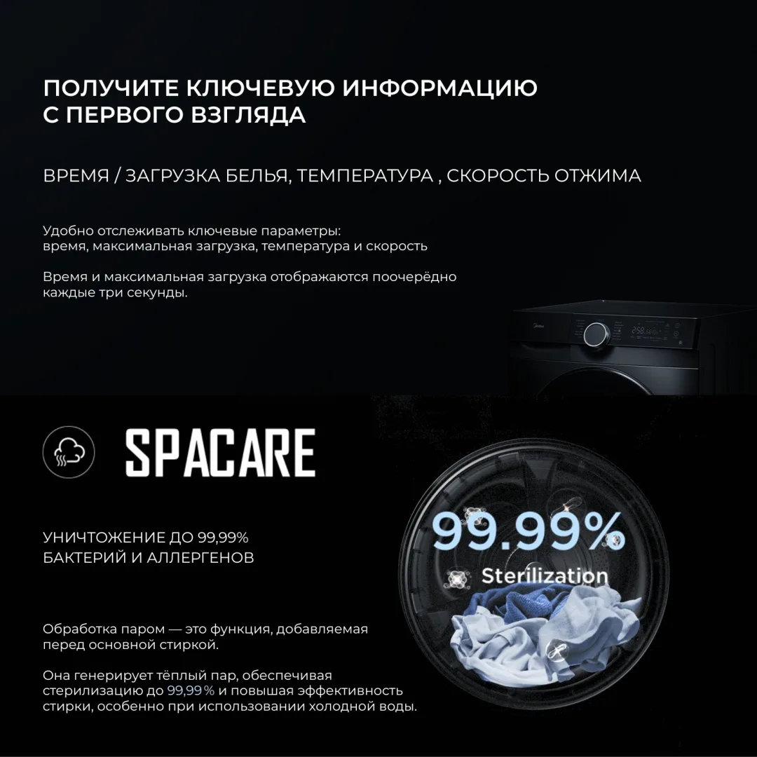 Стиральная машина Midea MFK03W120B/S-C