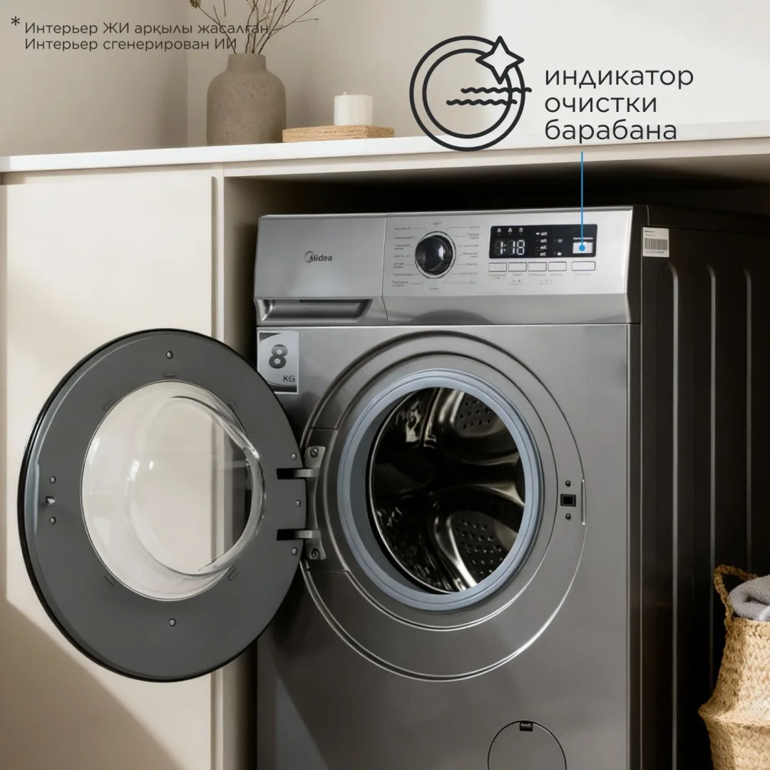 Стиральная машина Midea MFN03W80B/S-KZ серый, Уценка — фото нового товара 5