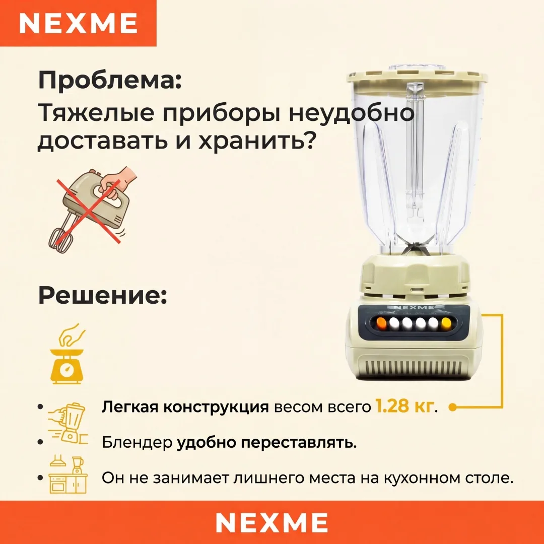 Блендер NEXME PB-999, Уценка — фото нового товара 5