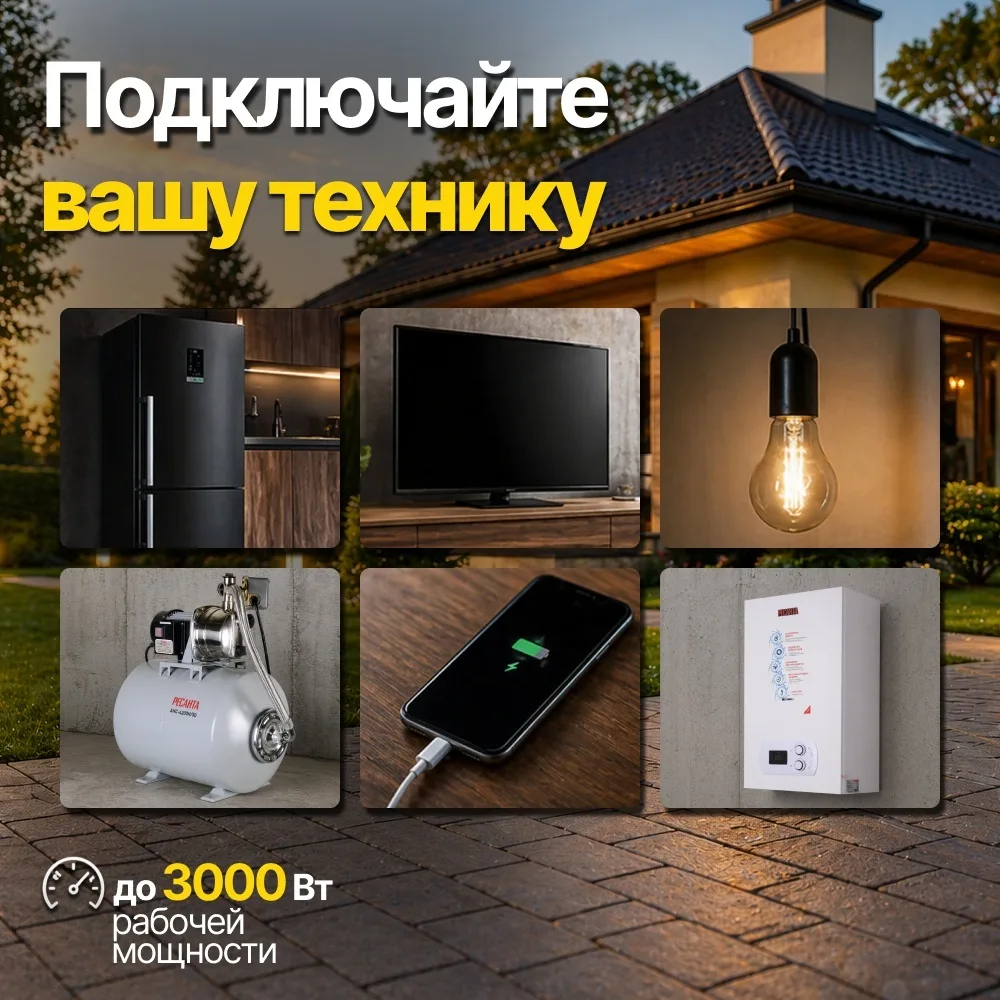 Электростанция бензиновая Huter, DY4000L, 3 кВт 1 (220 В)
