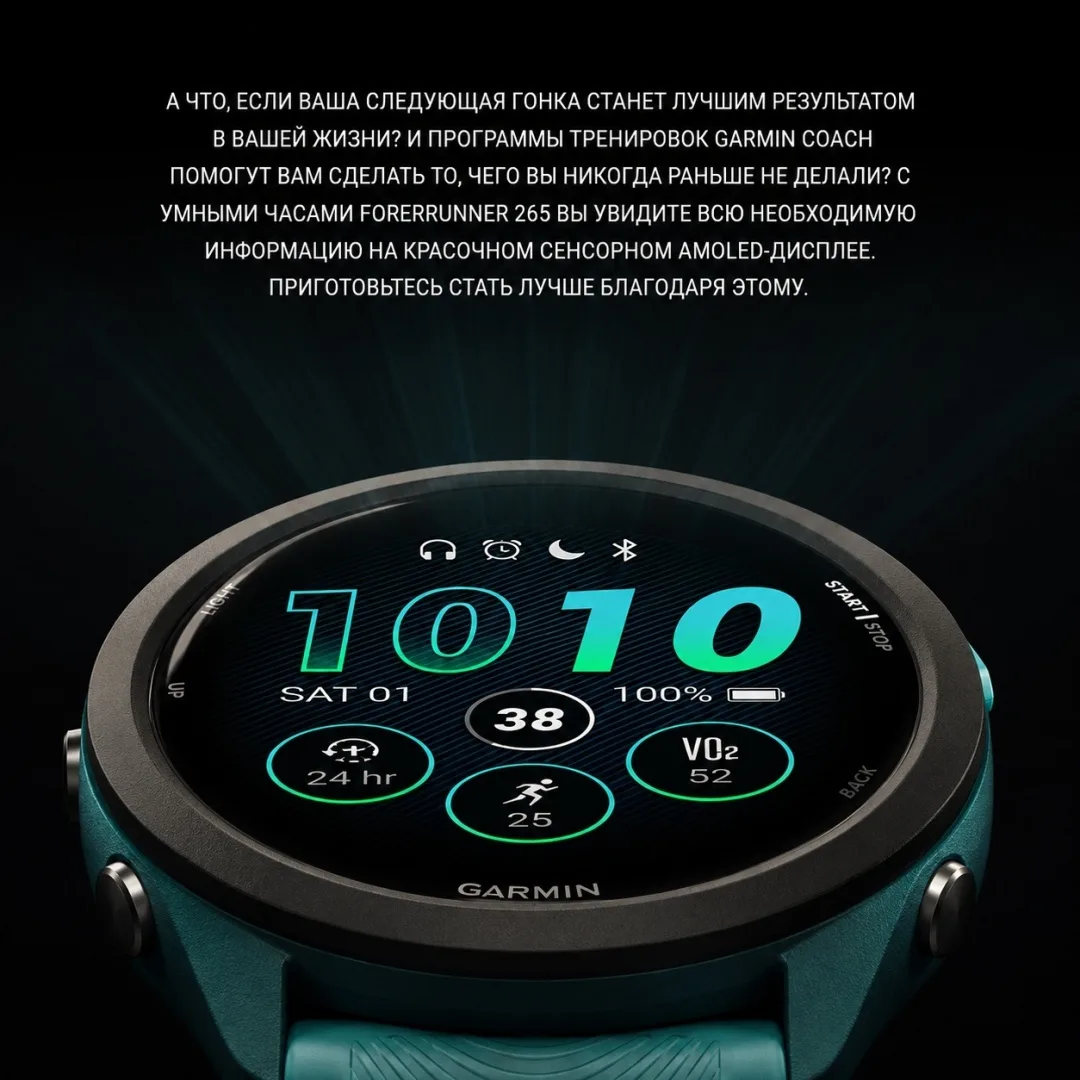 Смарт-часы Garmin Forerunner 265s белый-белый (02810-14)