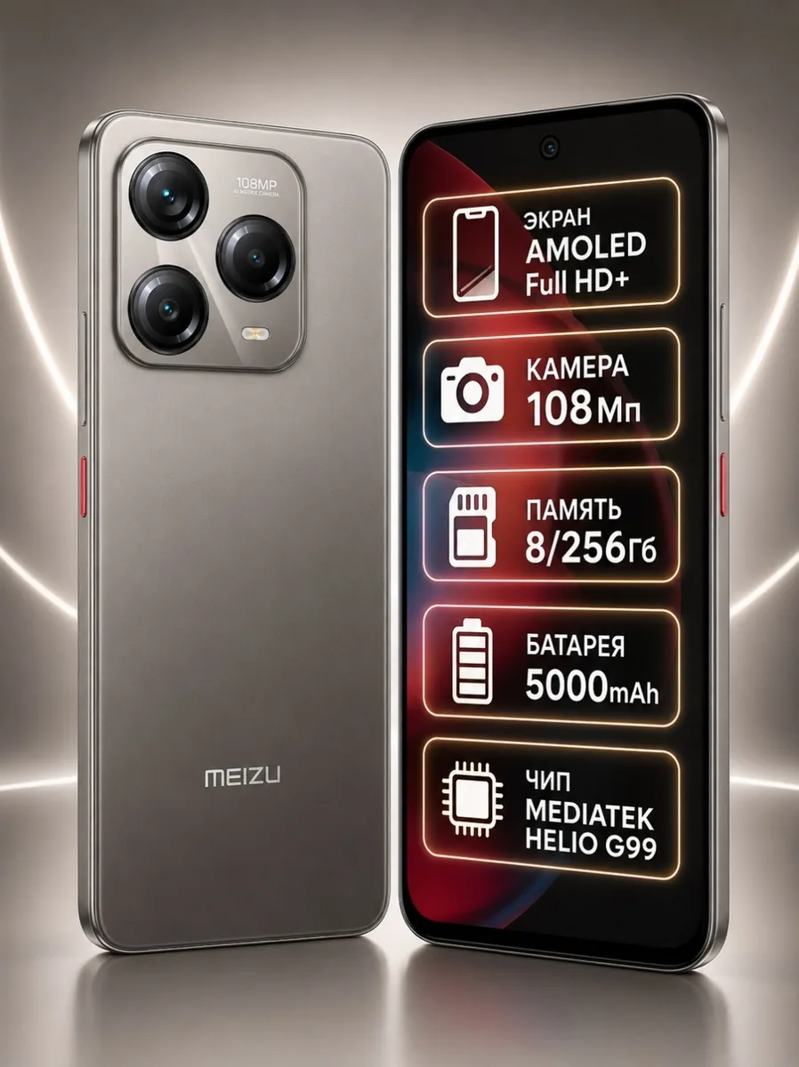 Смартфон Meizu Note 22 8 ГБ/256 ГБ Graphite Mist