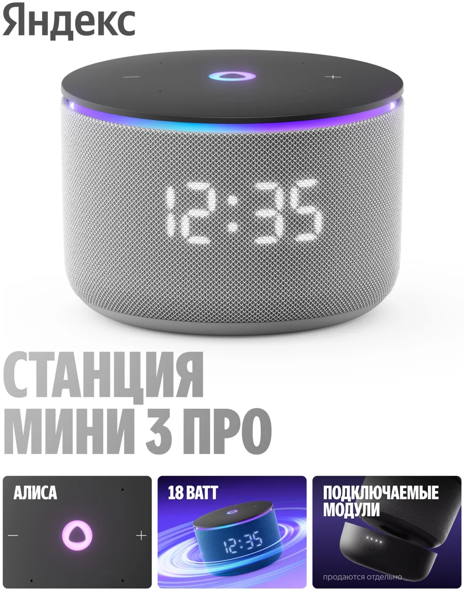 Умная колонка Yandex Мини 3 Про YNDX-00059GRY Серый