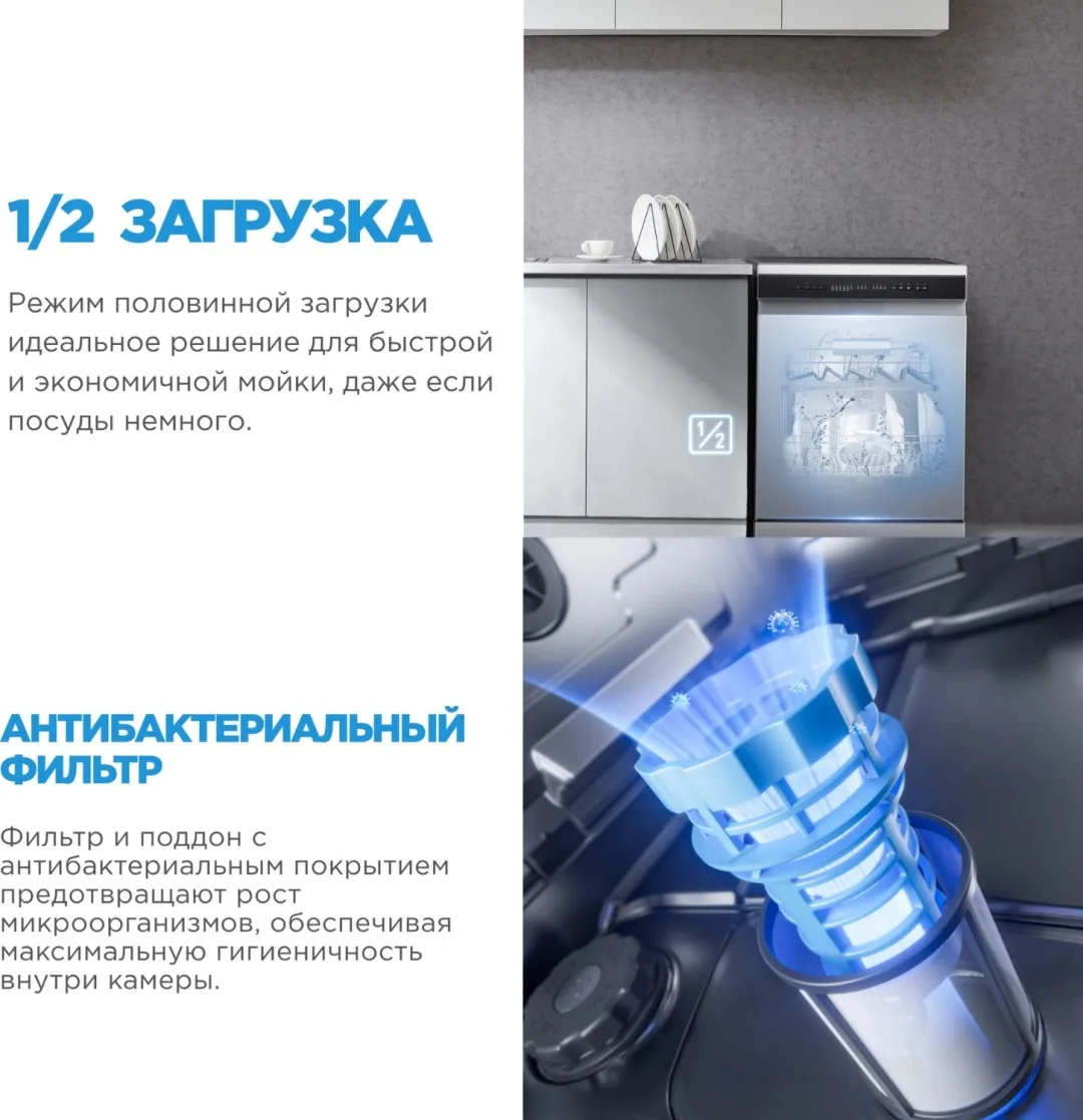 Посудомоечная машина Midea MFD60S160Si-C Серый, Уценка — фото нового товара 4