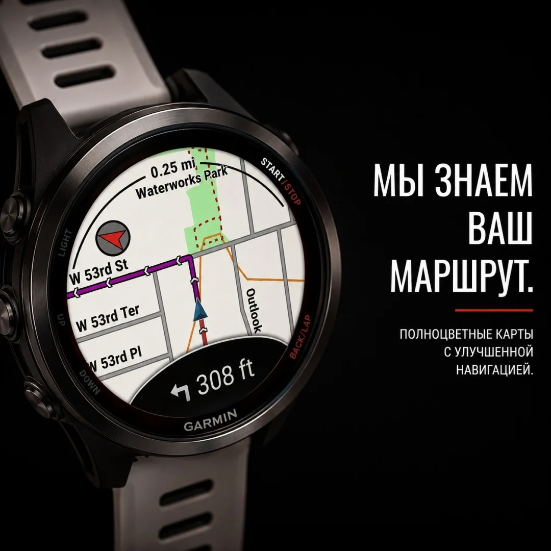 Смарт-часы Garmin Forerunner 970 47 мм белый-зеленый (02969-11)