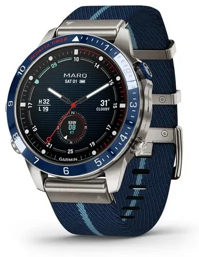 Смарт-часы Garmin MARQ Captain Gen 2 серебристый-синий-синий (02648-11)