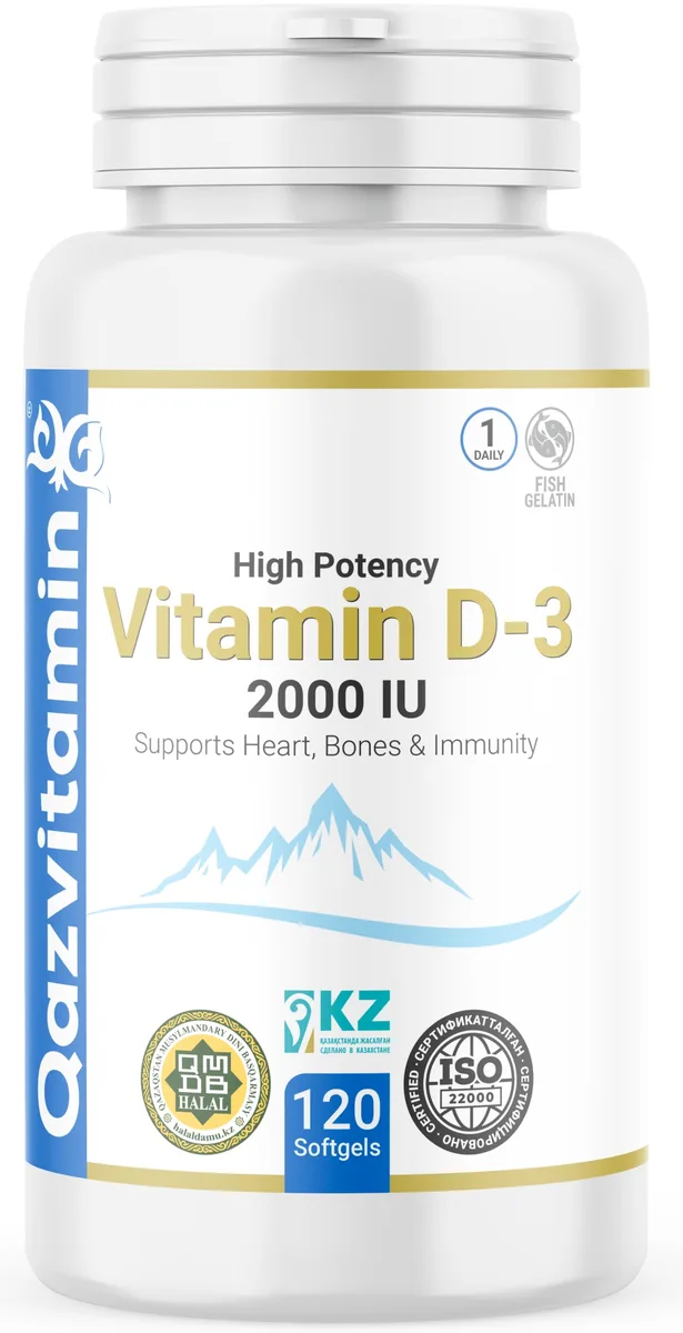 Витамин Qazprotein D-3 2000 IU капсулы 120шт (4591)