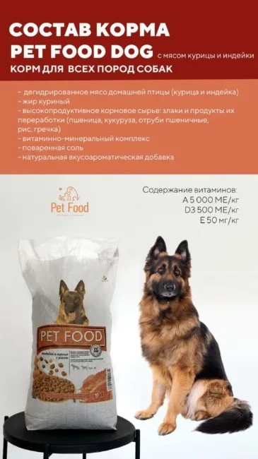 Корм Pet Food Мясной микс (Индейка и Курица с рисом) 10кг + подарок 1+1+1