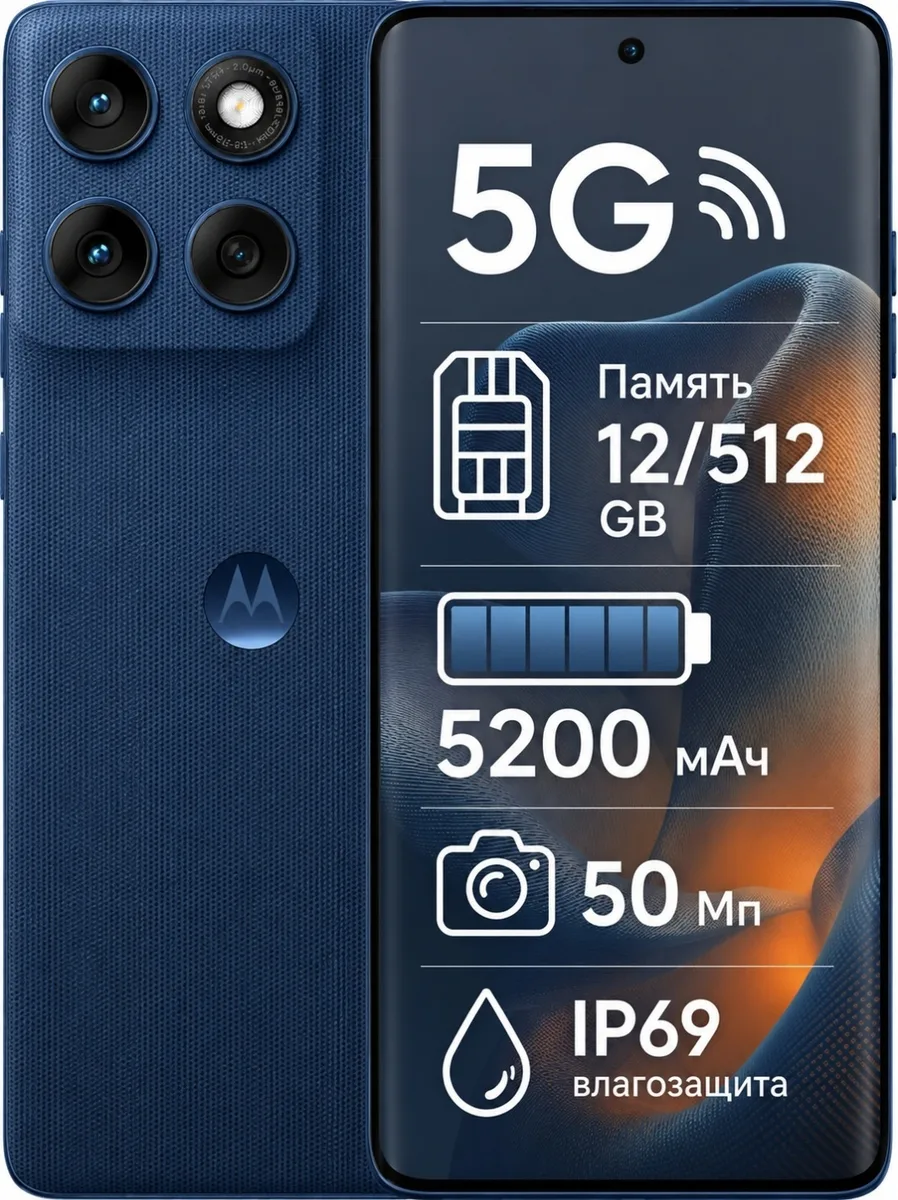 Смартфон Motorola Edge 60 12 ГБ/512 ГБ Синий