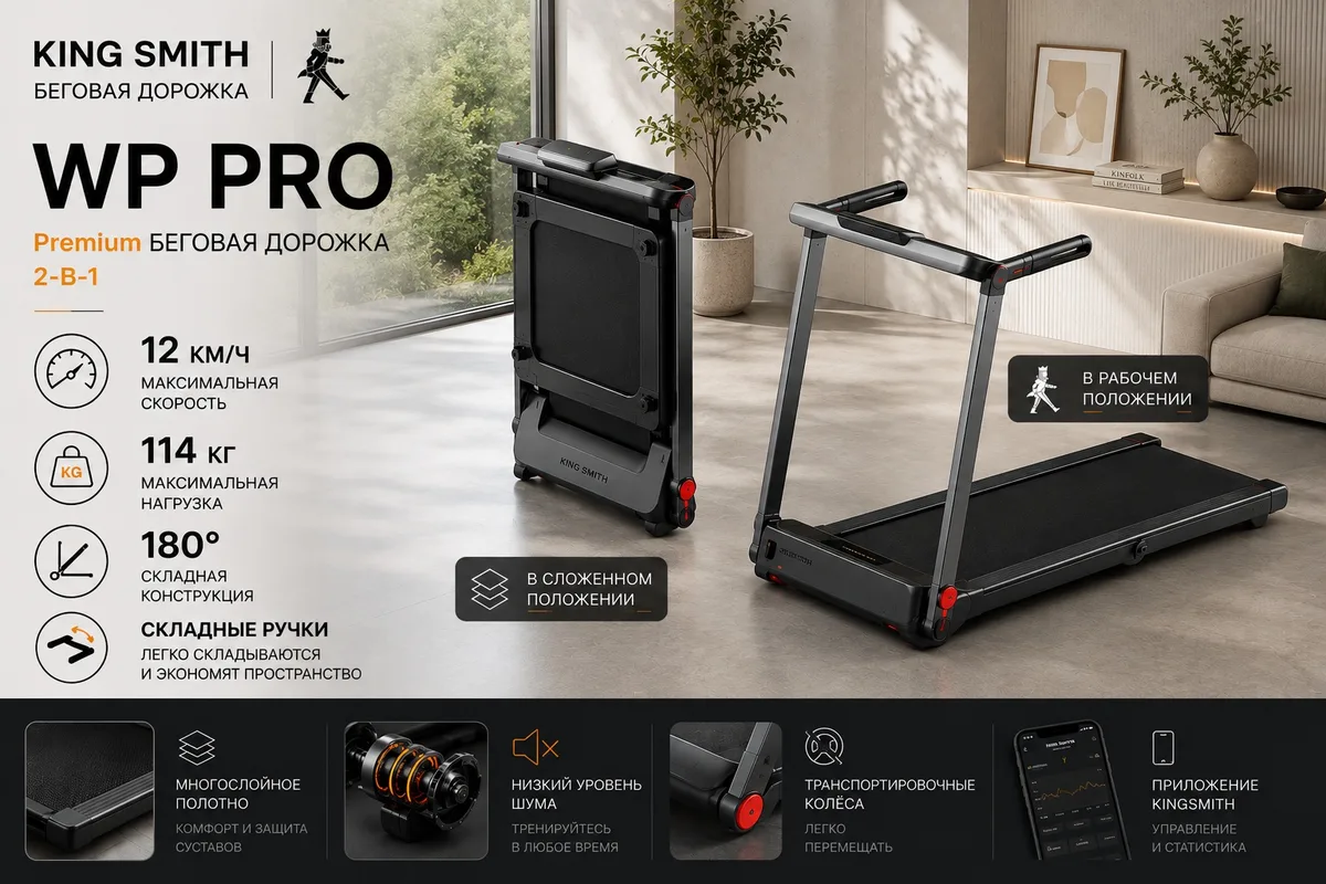 Беговая дорожка KINGSMITH Treadmill WP PRO TRG2F Черный