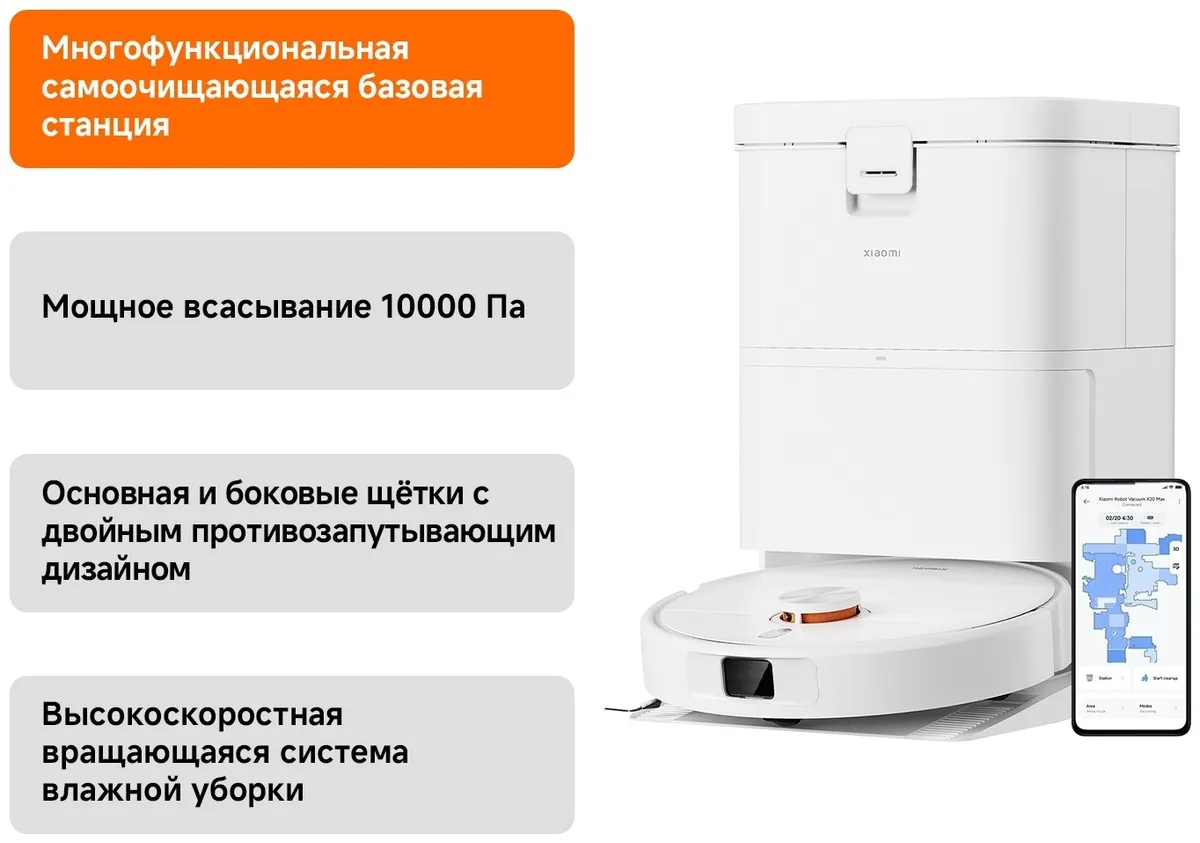 Робот-пылесос Xiaomi H50 Белый