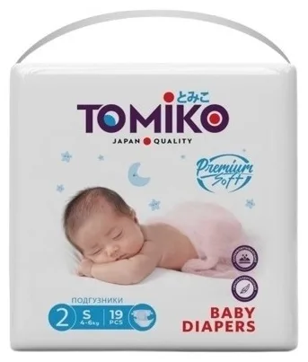 Подгузники-трусики TOMIKO Premium Soft S 19 шт (4-6 кг)