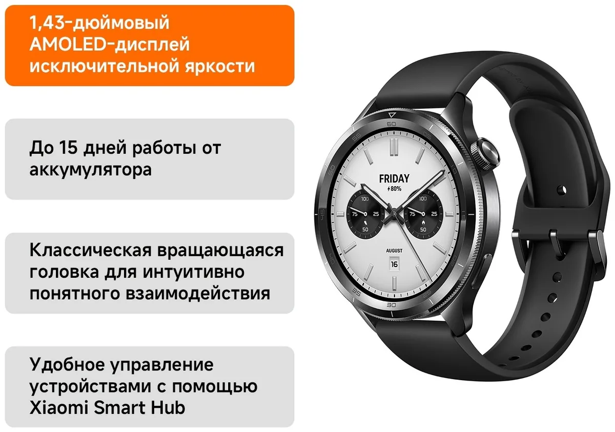 Смарт-часы Xiaomi Watch S4 Черный