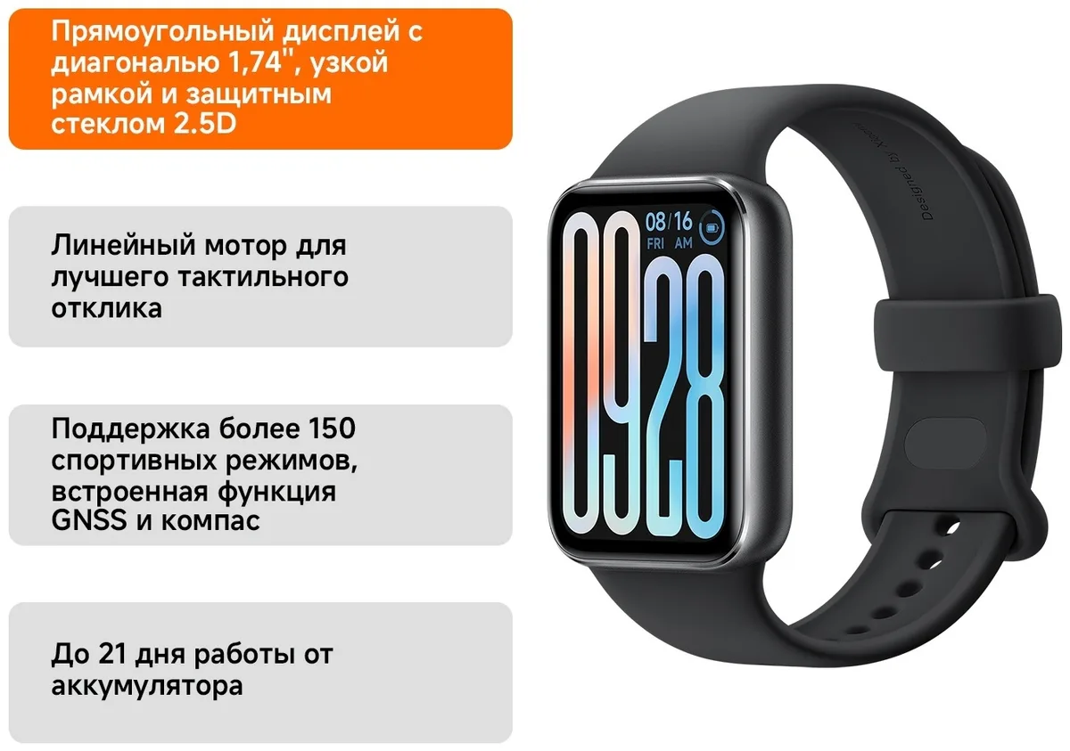 Фитнес-браслет Xiaomi Smart Band 9 Pro Obsidian Black