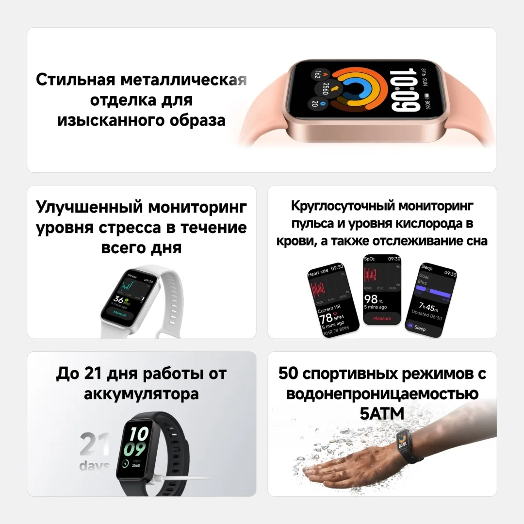 Фитнес-браслет Xiaomi Smart Band 11 Pomelo Pink