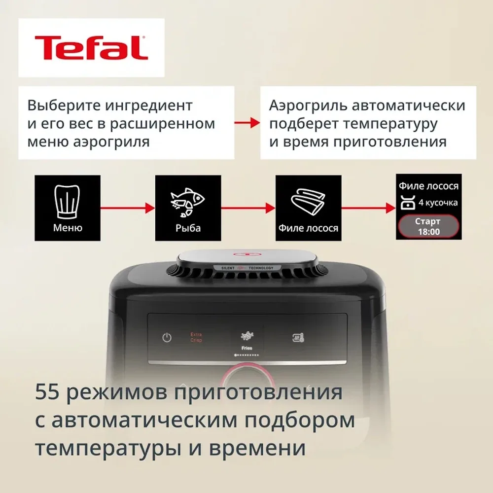 Аэрогриль Tefal 5L EY5728E0 Черный