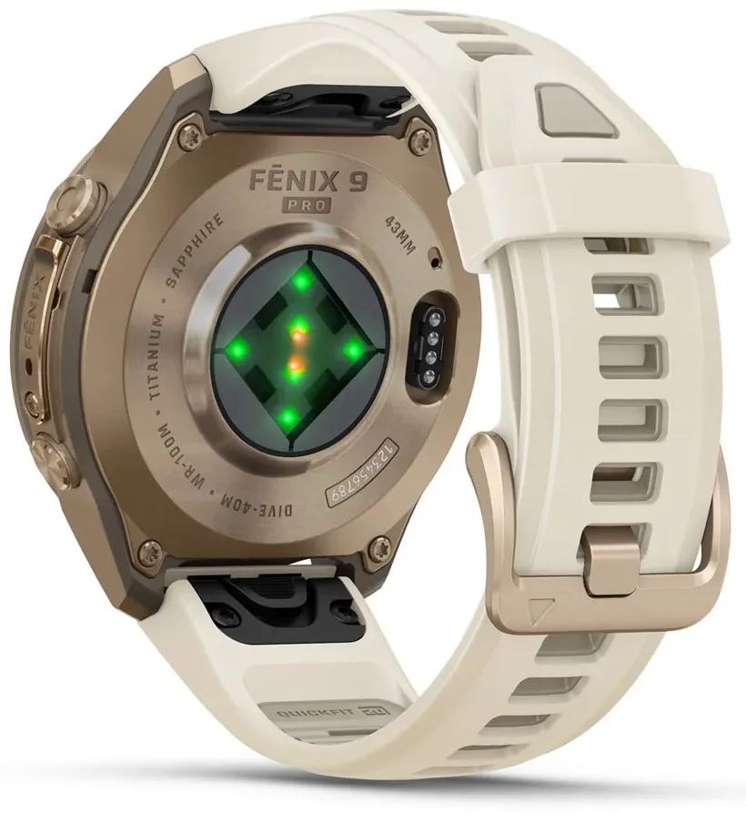 Смарт-часы Garmin Fenix 9 Pro 43 мм золотистый-белый (04335-26)