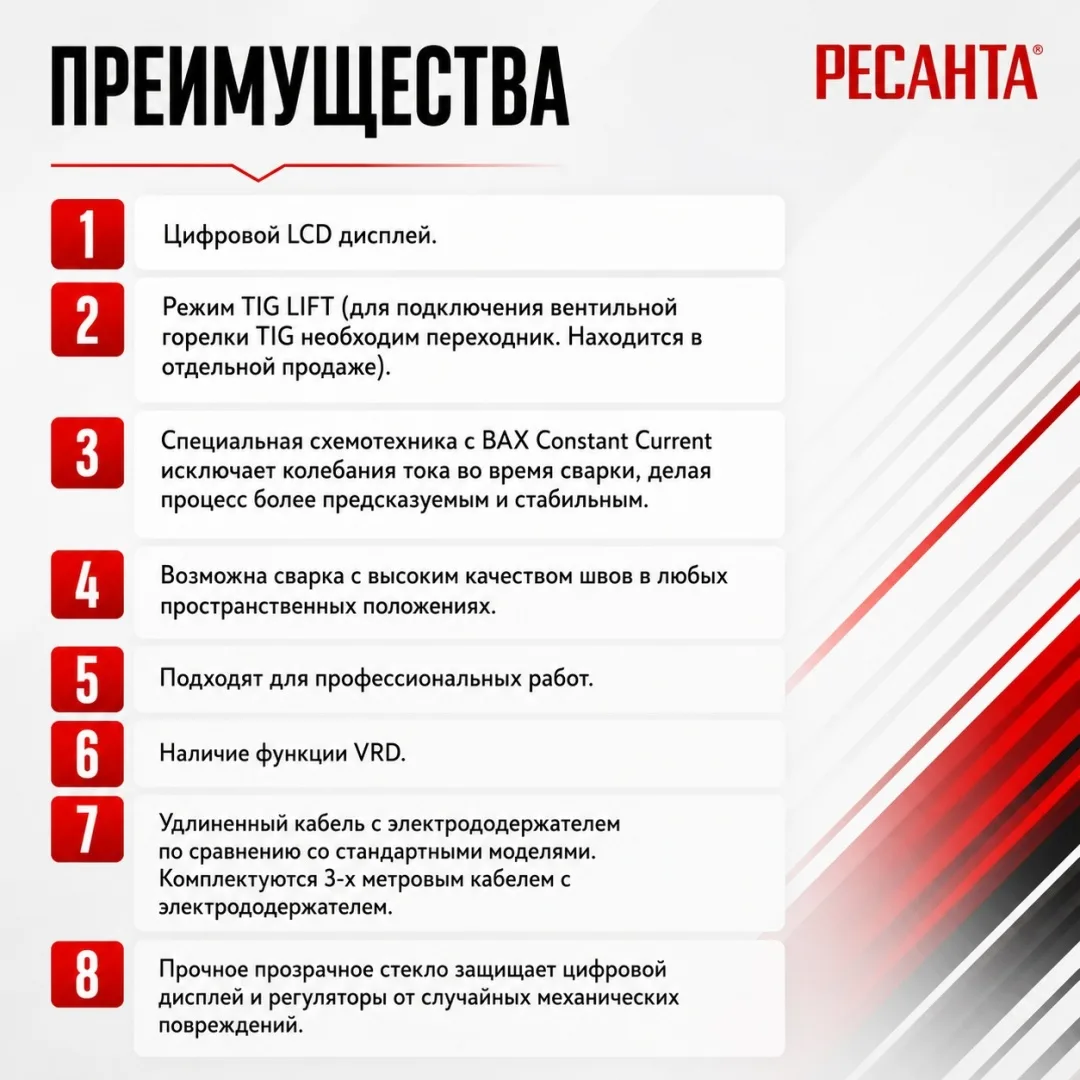 Сварочный аппарат инверторный Ресанта САИ250ПН