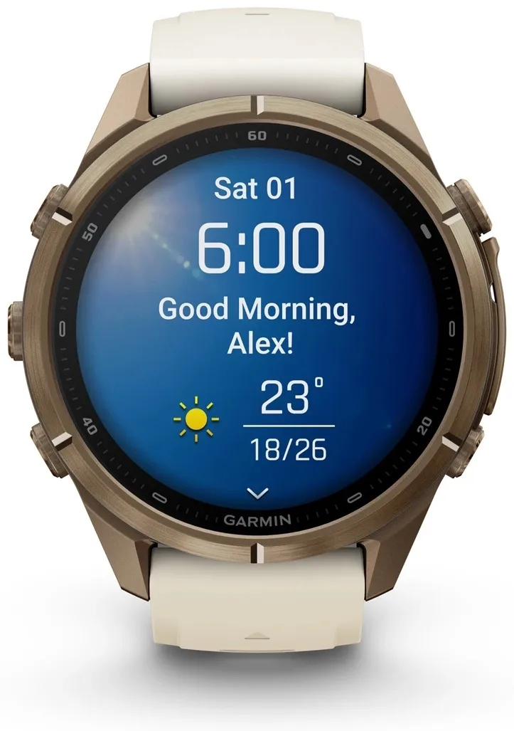 Смарт-часы Garmin Fenix 9 Pro 43 мм золотистый-белый (04335-26)