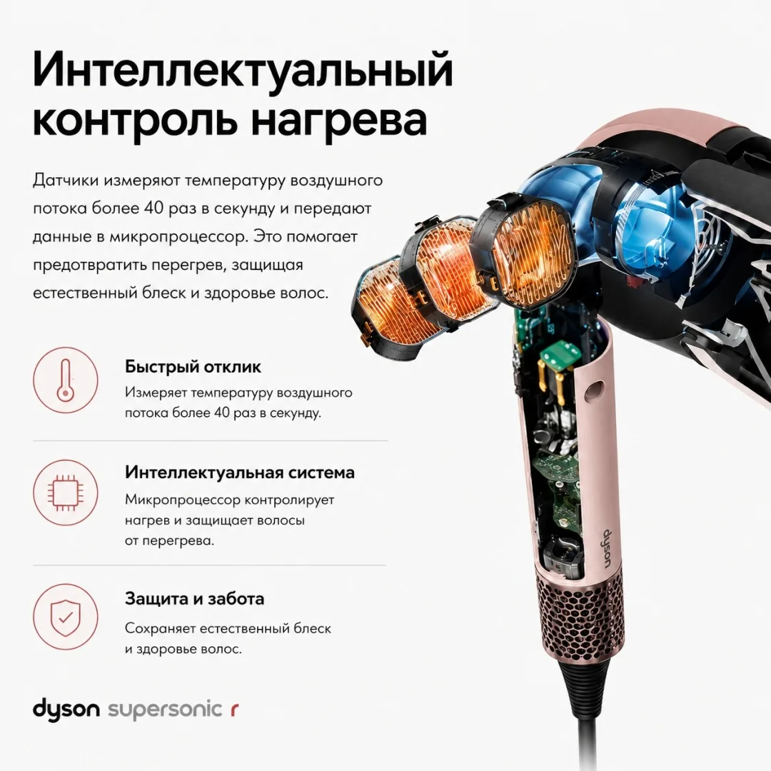 Фен Dyson HD17 Supersonic R Straight+Wavy бархатно‑красный/золото (493118-01)