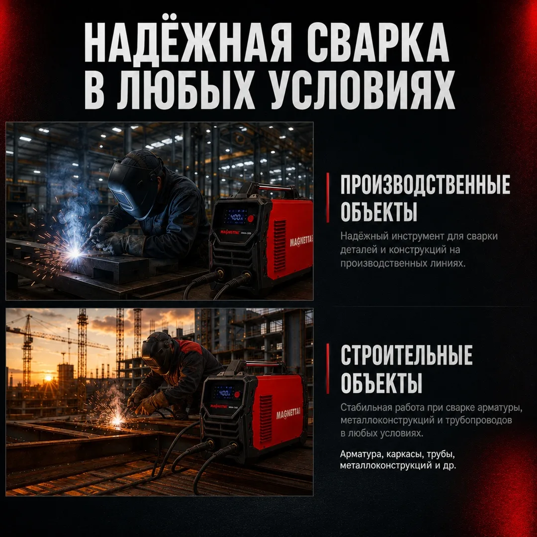 Инверторный сварочный аппарат MAGNETTA MMA-500
