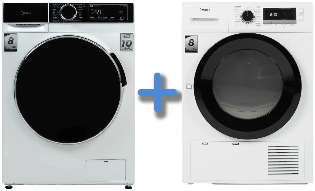 Стиральная машина Midea MFA01W80B/W-C (УТ-00009027) + подарок (УТ-00009024)