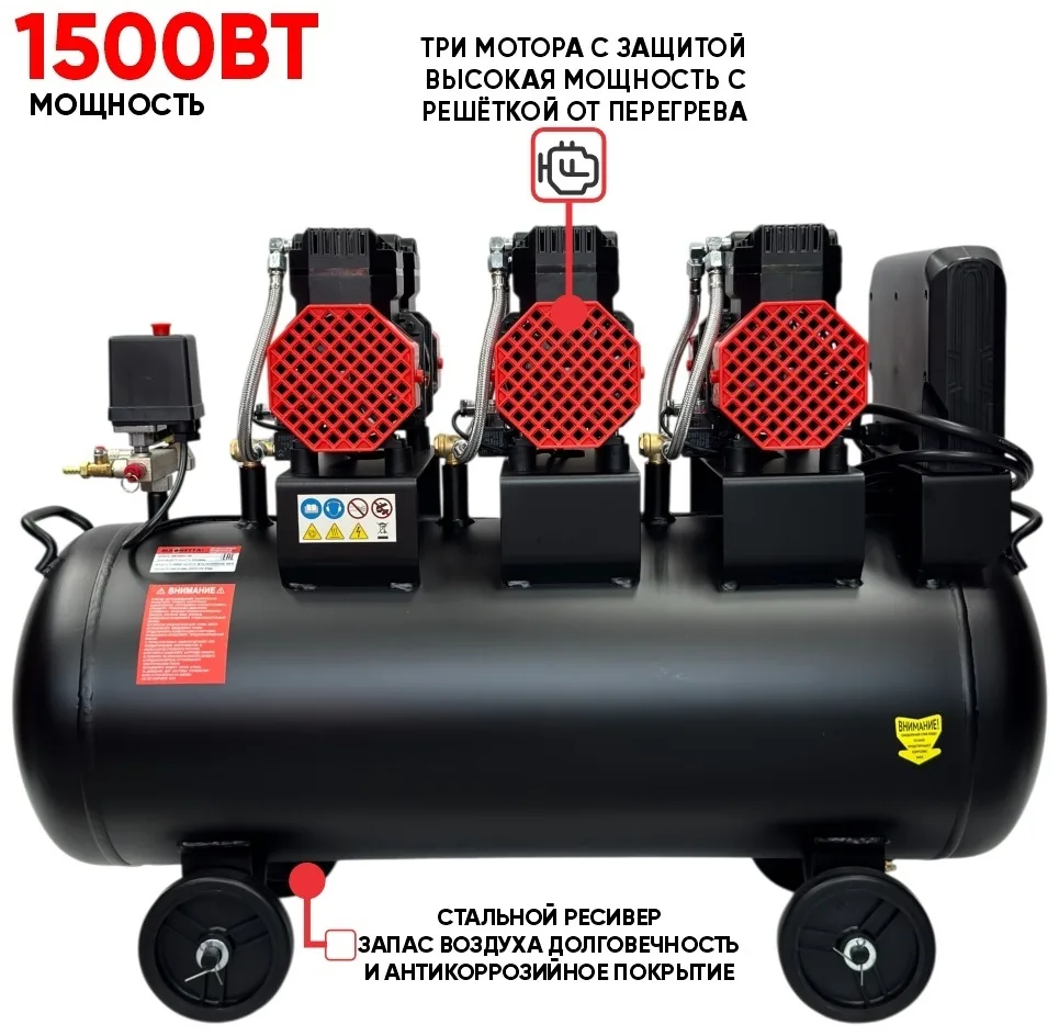 Компрессор безмасляный Magnetta BW1500H3-100