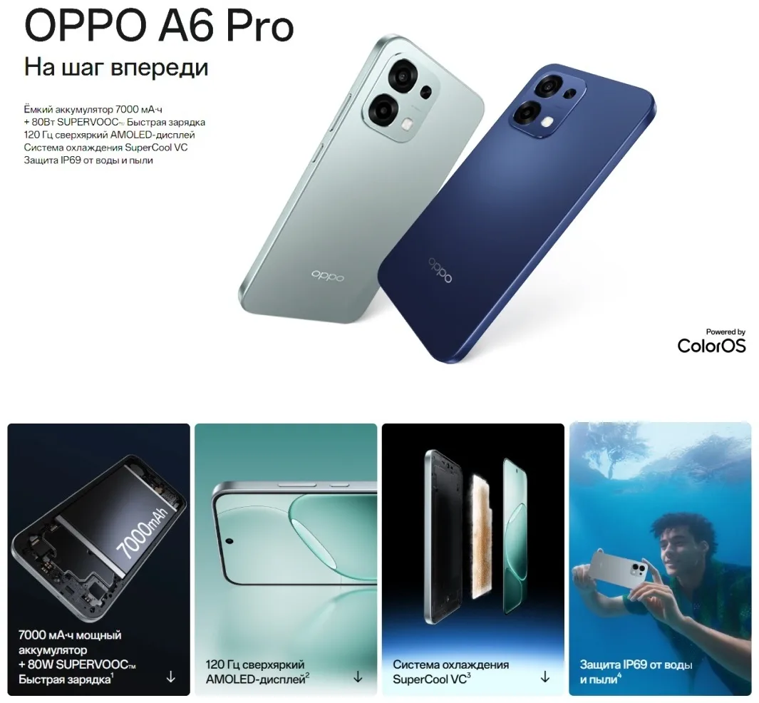 Смартфон OPPO A6 Pro 8 ГБ/256 ГБ серый