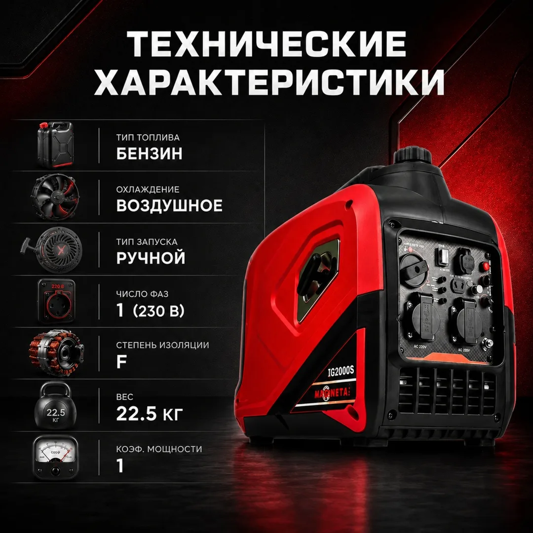 Электростанция бензиновая Magnetta IG3500S