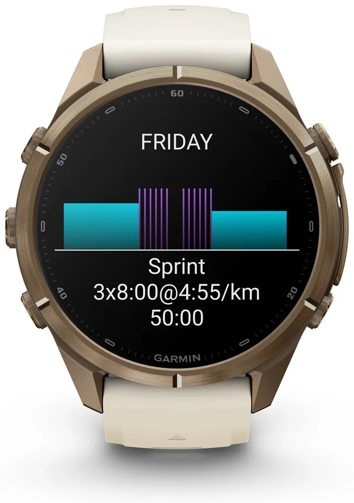 Смарт-часы Garmin Fenix 9 Pro 43 мм золотистый-белый (04335-26)