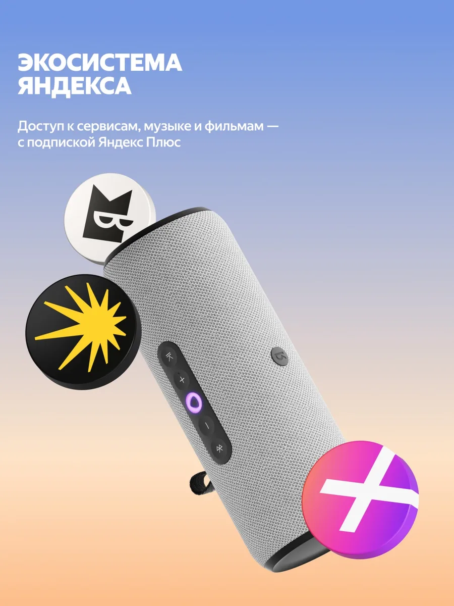 Умная колонка портативная Yandex Стрит YNDX-00030GRY Серый