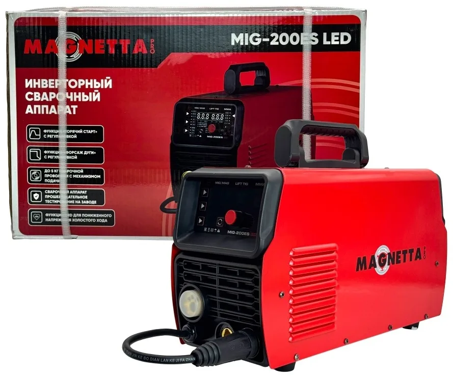 Инверторный сварочный аппарат Magnetta MIG-200ES LED