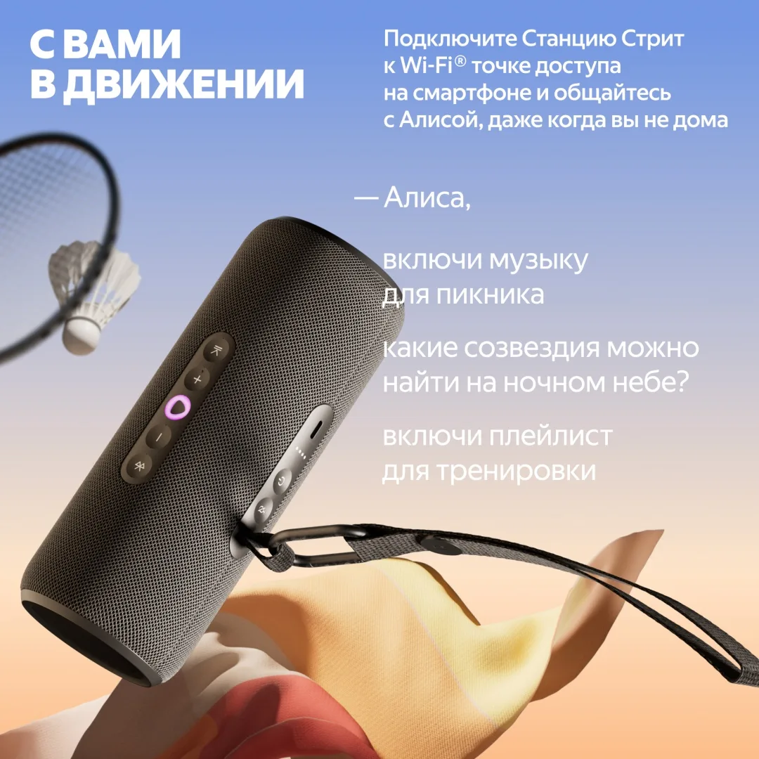 Умная колонка портативная Yandex Стрит YNDX-00030BLK Черный