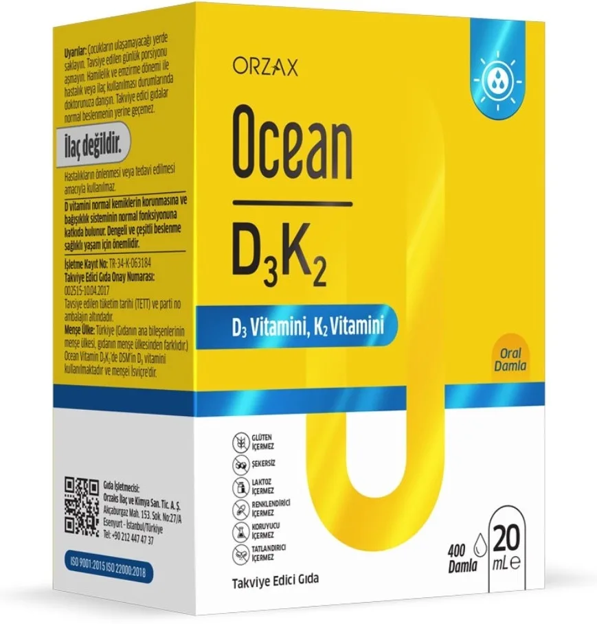 Витамин ORZAX ОУШЕН D3+K2 20 МЛ (8557) (1621)