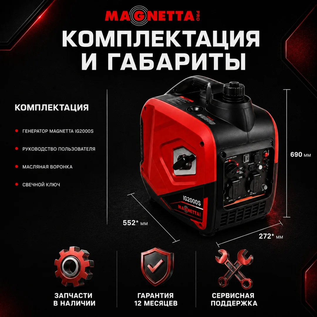 Электростанция бензиновая Magnetta IG2000S