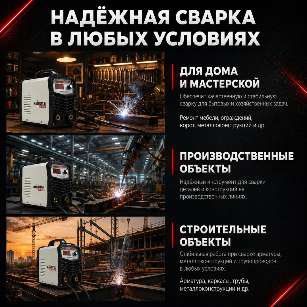Инверторный сварочный аппарат Magnetta MMA-300